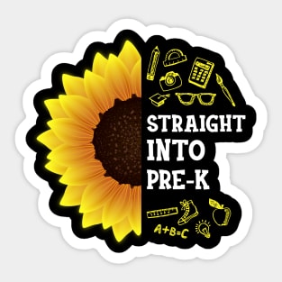 Straight into Pre-K Back To School Sunflower Sticker